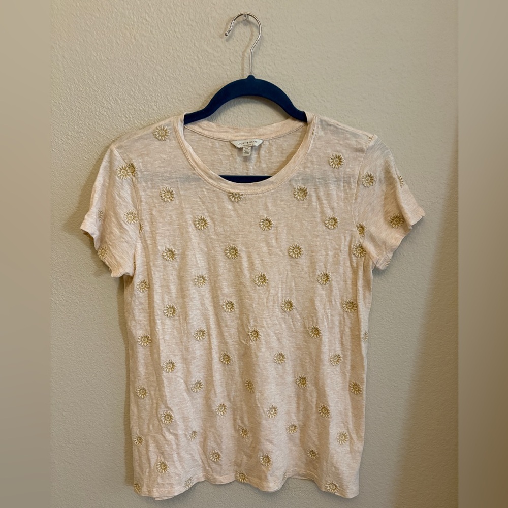 Lucky Brand Cream Floral Tee